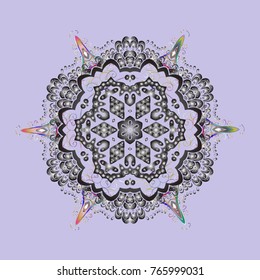 Snowflakes Vector illustration. Decoration winter snow icons. Vector christmas abstract colorful background with falling snowflake.