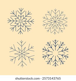 Snowflakes vector illustration icon set