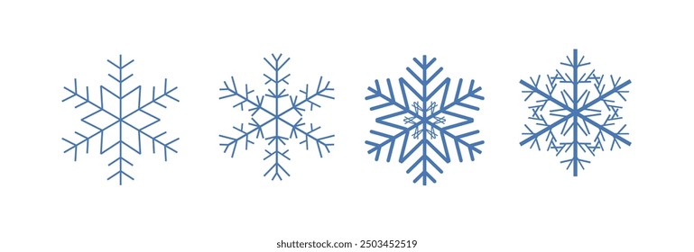 snowflakes - vector illustration, set