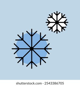 Ícone isolado do vetor de flocos de neve. Sinal de inverno. Símbolo gráfico para site de viagens e turismo e design de aplicativos, logotipo, aplicativo, UI