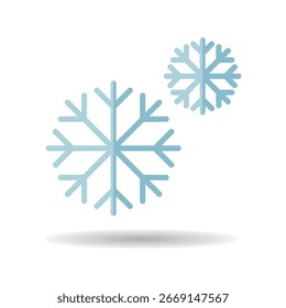 Snowflakes vector isolated icon. Winter sign. Graph symbol for travel and tourism web site and apps design, logo, app, UI