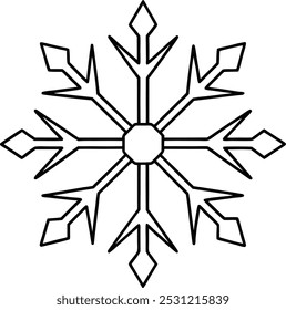 Snowflakes vector line art image
