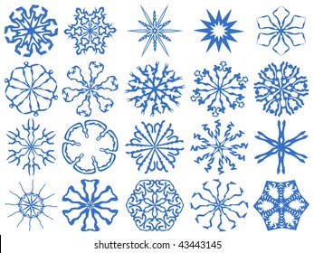 Snowflakes, vector snowflakes on a white background