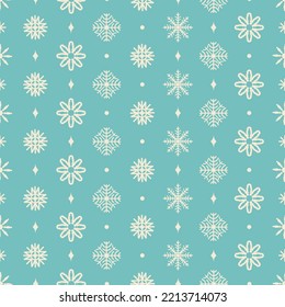 Snowflakes vector seamless pattern for fabric, wallpaper and wrapping paper