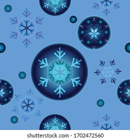 Snowflakes vector seamless pattern. Snow winter holidays background texture. Christmas elements.
For printing wrapping paper, fabric, wallpaper
