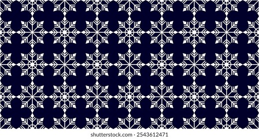 Snowflakes vector seamless pattern. Winter ornament