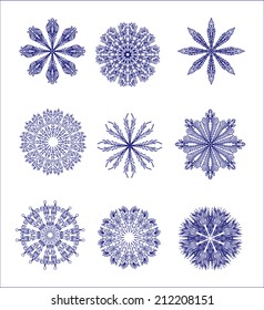 Snowflakes, vector set