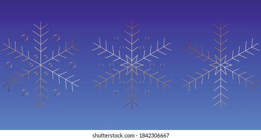 snowflakes vector set for backgrounds, holiday party, Christmas card and other