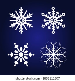 Vector de copos de nieve listo para el diseño navideño.