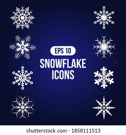 Vector de copos de nieve listo para el diseño navideño. ilustración vectorial, eps 10