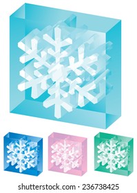 Snowflakes . Vector set of four color Snowflakes  