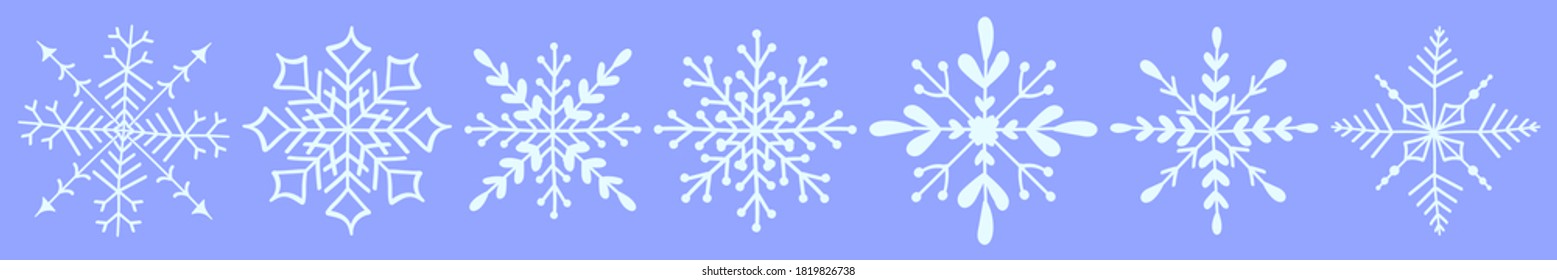 Snowflakes. Vector set of snowflakes. Icon, template, design. New Year's or winter things. Isolated on white background snowflakes. EPS 10