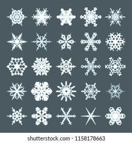 Snowflakes vector set. Snowflakes icons set. Vector.