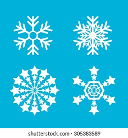 Snowflakes vector set. snow flake icon set