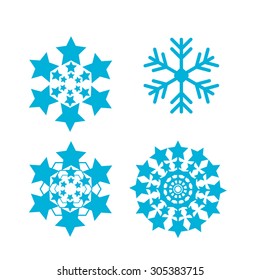 Snowflakes vector set. snow flake icon set