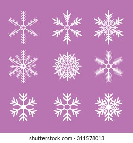 Snowflakes vector set. snow flake icon set