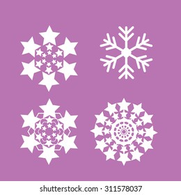 Snowflakes vector set. snow flake icon set