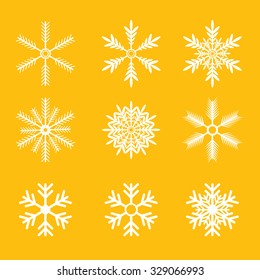 Snowflakes vector set. snow flake icon set