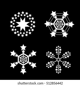 Snowflakes vector set. white snow flake icon set
