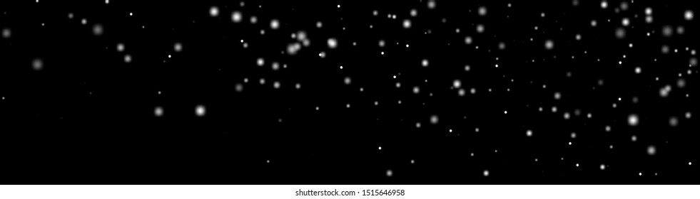 Snowflakes in vector. Snow abstract texture on black background.