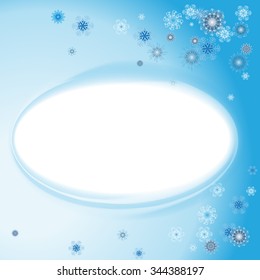 snowflakes vector winter circular ornament template for greeting card design element, to insert text