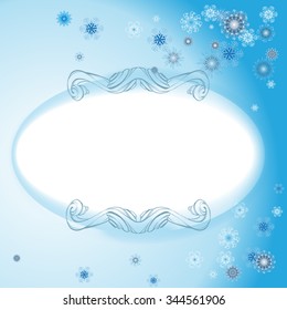 snowflakes vector winter circular ornament template for greeting card design element, to insert text