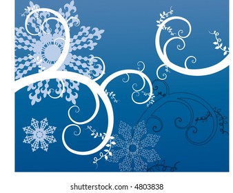 Schneeflocken und Rebflächen-Raum für Ihren Eingangsvektor