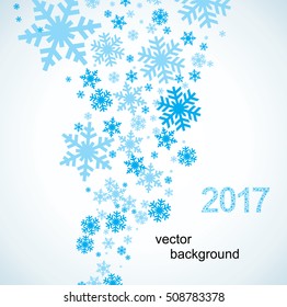 Snowflakes wave Christmas vector background