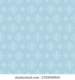 Copos de nieve. Cristales blancos. Patrón de Vector sin costuras. Fondo azul aislado. Ornamento de invierno sin fin. Idea para el Diseño web, el Fondo de pantalla.
