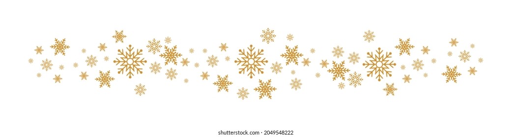 Copos de nieve. Fondo blanco de invierno con borde de copas de nieve. Fondo de Navidad para la tarjeta de felicitación. Copo de nieve. Ornamento o diseño navideño. Ilustración del vector
