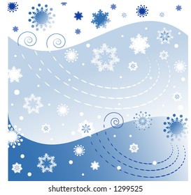 snowflakes in the wind