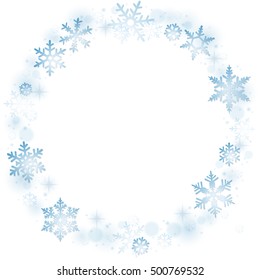 Snowflakes winter background with blank space
