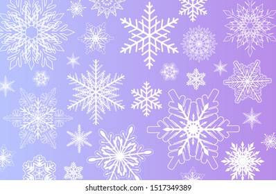 Plano de fundo de inverno de flocos de neve, flocos de neve padrão vetor.