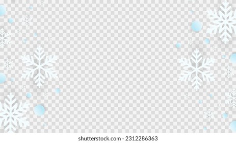 Snowflakes in winter background, illustration of the weather concept, isolated on transparent background , illustration Vector EPS 10