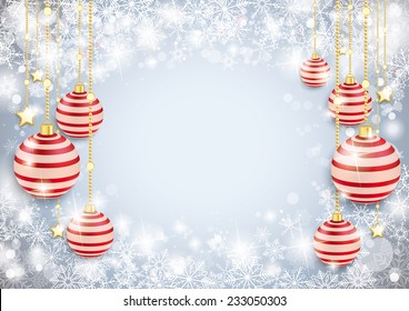 Snowflakes winter background with stars. Eps 10 vector file.