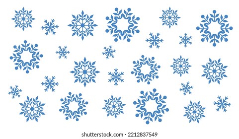 Snowflakes. Winter background template. Christmas seamless pattern. New Year's design of festive packaging, wrapping paper and textiles. Isolated. Vector