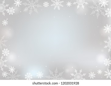 Snowflakes winter background. Vector illustration.