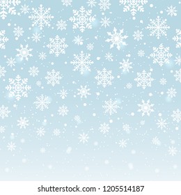 Snowflakes winter background. Vector illustration.