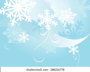 Snowflakes Winter Blue Vector Illustration Background Stock Vector ...