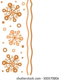 Snowflakes winter New Year frame in brown colors with copy space (place for your text).