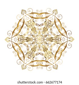 Snowflakes winter New Year frame on white background.