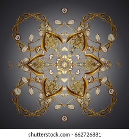Snowflakes winter New Year frame on colorful background.