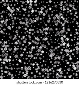Snowflakes. Winter pattern with new year  snowflakes in minimalist style. Christmas background for decoration brochures, covers. Vector holiday texture.
