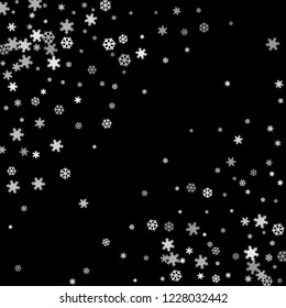 Snowflakes. Winter pattern with new year  snowflakes in minimalist style. Christmas background for decoration brochures, covers. Vector holiday texture.