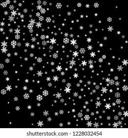 Snowflakes. Winter pattern with new year  snowflakes in minimalist style. Christmas background for decoration brochures, covers. Vector holiday texture.