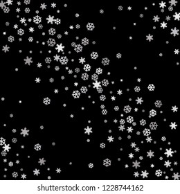 Snowflakes. Winter pattern with new year  snowflakes in minimalist style. Christmas background for decoration brochures, covers. Vector holiday texture.