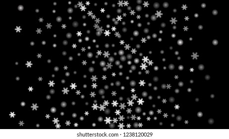 Snowflakes. Winter pattern with new year  snowflakes in minimalist style. Christmas background for decoration brochures, covers. Vector holiday texture.