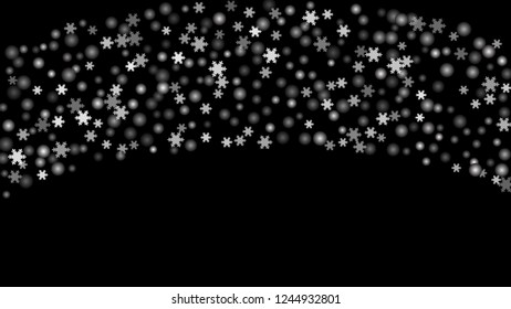 Snowflakes. Winter pattern with new year  snowflakes in minimalist style. Christmas background for decoration brochures, covers. Vector holiday texture.