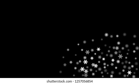 Snowflakes. Winter pattern with new year  snowflakes in minimalist style. Christmas background for decoration brochures, covers. Vector holiday texture.
