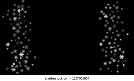 Snowflakes. Winter pattern with new year  snowflakes in minimalist style. Christmas background for decoration brochures, covers. Vector holiday texture.
